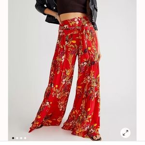 Free people one aloha printed wide leg pants
